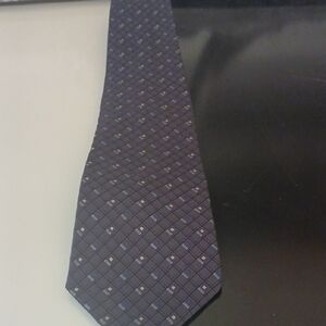 Jones New York‎ Blue and Gray Silk Tie Geometric Pattern